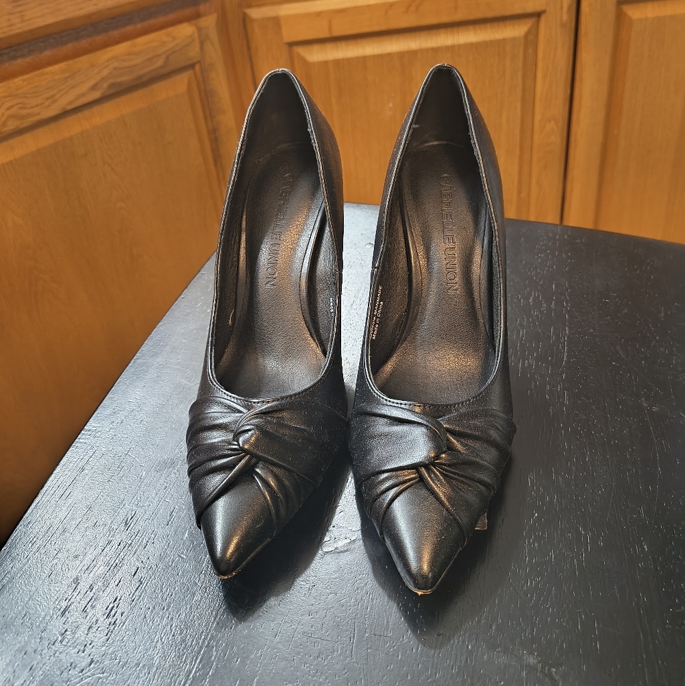 Gabrielle Union Black Heels Women's Knotted Pumps Dressy Office Classy Shoes 6.5